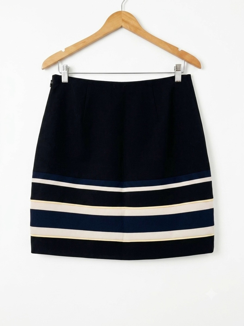 WHBM White House Black Market Stripped Colorblock Mini Skirt Side Slits 8